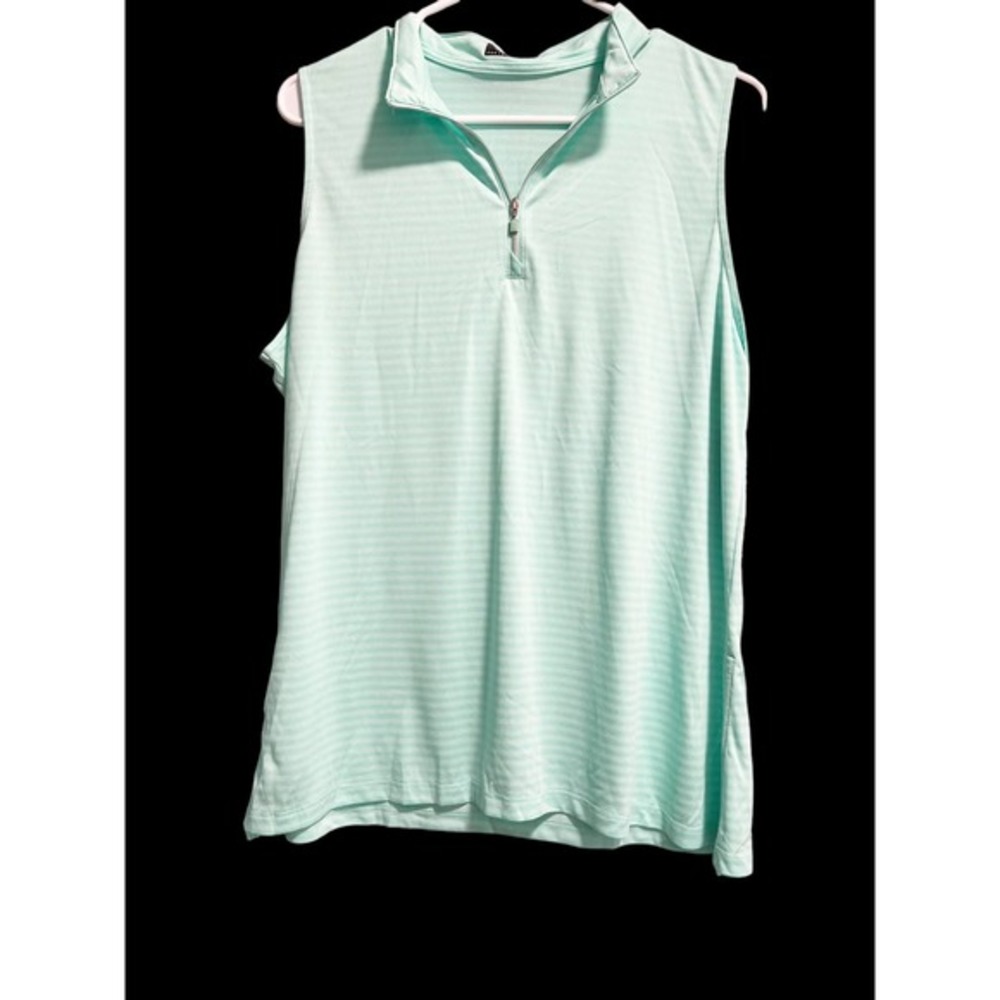PGA Tour Mint Green Sleeveless Quarter-Zip Golf Top